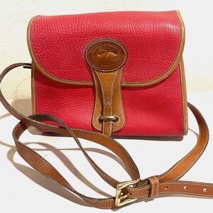 Dooney & Bourke Red and Brown Crossbody Bag-vintage 1990’s